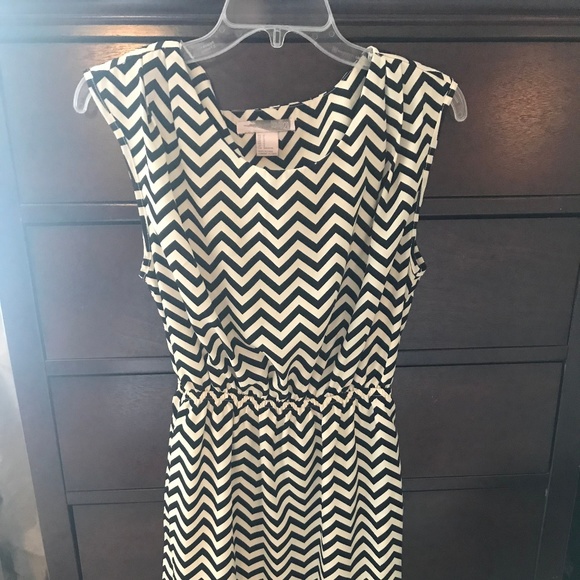 Lined Chevron Empire Waist Dress - Picture 1 of 3